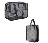 Ujjdwiurgh Sac de rangement de voyage en maille filet pour cosmétiques, sac de rangement portable pour le lavage des mains