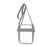 Ujjdwiurgh Sac Transparent Approuvé par Le Stade, Sac à Main Transparent avec BandoulièRe RéGlable pour Les Sports de Plein Air, Gris