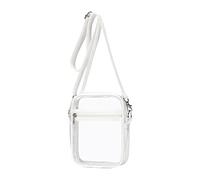 Ujjdwiurgh Sac transparent approuvé par les stades, sac à main transparent avec bandoulière réglable pour le sport en plein air, blanc