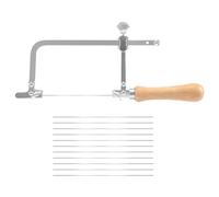 Ujjdwiurgh Scie à Chantourner Cadre en Acier et Scie à de 12 PièCes SéRies de DiamèTre 1 Mm, Coupe PréCise pour le Bois, le MéTal, le Plastique, Etc.