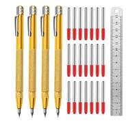 Ujjdwiurgh Scriber en carbure de tungstène, poignée moletée en aluminium, avec pointes de marquage bonus et règle en acier, parfait pour les travaux manuels détaillés