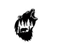 Ujjdwiurgh Sculpture d'animal en métal à fixation murale - Décoration murale - Ours en métal