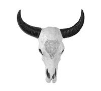 Ujjdwiurgh Sculpture murale tête de bœuf tête de mort taureau statue rétro article décoratif animal décoration salon