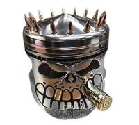 Ujjdwiurgh Sculpture squelette sculptée en résine pour cosplay, Halloween, tête de mort à piston, figurine d'art de bureau D