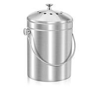 Ujjdwiurgh Seau à Compost pour Comptoir de Cuisine, Bac à Compost en Acier Inoxydable de 1,3 Gallons pour L'Intérieur avec Couvercle, Seau à Déchets Alimentaires sans