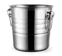 Ujjdwiurgh Seau à glace en acier inoxydable pour vin, bière, champagne, bar, fête, club, seau à glace 3 l