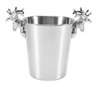 Ujjdwiurgh Seau à glace isotherme en acier inoxydable, poignée en forme de tête de cerf, seau à vin, seau à champagne pour paties et bars (S)