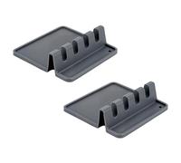 Ujjdwiurgh Séchage à Pinceau Épais Repos et 2pcs Silicone Pince-Brush Porte-Pinceau, Organisateur Rectangulaire avec 4 Créneaux pour Dessiner des Artistes