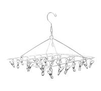 Ujjdwiurgh Séchoir à chaussettes rectangulaire avec 30 pinces à linge pour intérieur et extérieur