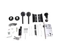 Ujjdwiurgh Serrure de poignée de porte de salle de bain, sûre et économique, facile à installer, pour une utilisation silencieuse dans les chambres familiales, noir