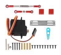 Ujjdwiurgh Servo de Vitesse en MéTal 17G et Ensemble de Support de Servo de Biellette de Direction pour C14 C24 1/16 RC Accessoires de PièCes de Mise à Niveau de Voiture