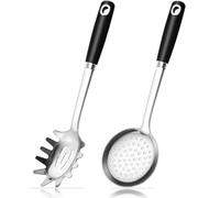 Ujjdwiurgh Set de Passoire à Pâtes et Cuillère à Spaghetti - Acier Inoxydable 18/0 Robuste pour la Cuisson, Ustensiles à Fente pour Frémir.