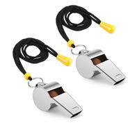 Ujjdwiurgh Sifflet en Acier Inoxydable, 2 Pièces, pour Entraîneurs, avec Un Son Fort et Clair