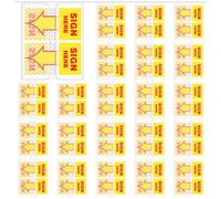 Ujjdwiurgh Sign Here Lot de 1250 autocollants de 2,5 cm avec distributeur facile à poster pour bureau