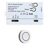 Ujjdwiurgh Smart Switch Switch Tuya WiFi DIY Minuterie + T¨¦l¨¦commande 1CH 7-32V USB 5V 2.4G WiFi Module Domotique pour IFTT