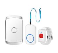 Ujjdwiurgh Sonnerie de Porte Sans avec Montre-Pager pour Enfants, Personnes Âgées et Patients, Prise EU.