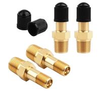 Ujjdwiurgh Soupape de Réservoir en Métal 1/8, 4 Set Gold 1/8 SCHRADER VALVE, BRASS PIPE AIR AIR COMPRESSEUR avec CAPA