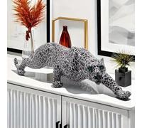 Ujjdwiurgh Statue de léopard décorative moderne en résine pour maison, bar, salon, salle d'étude, décoration cadeau