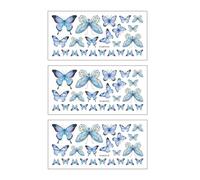 Ujjdwiurgh Sticker mural papillon bleu brillant pour décoration de chambre à coucher