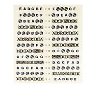 Ujjdwiurgh sticker pour le Fretboard de la guitare sticker pour la touche pour la pratique des debutants, convenable pour la guitare electrique de 6 cordes et la guitare acoustique.(Guitare-noir)