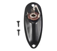 Ujjdwiurgh Style de Bateau 1/4 Pouce Sortie de Guitare ChargéE Mono Jack Plug Socket Plate pour Stratocater Style Guitare éLectrique, Noir