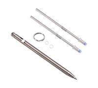 Ujjdwiurgh Stylo à bille portable en métal avec porte-clés pour voyage, couleur titane