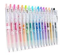 Ujjdwiurgh Stylo à Encre Gel Scintillant 16 Couleurs Assorties Ensemble de Stylos Gel RéTractables 0,7 Mm Pointe Fine Couleur Stylo de Journalisation Dessin à Colorier
