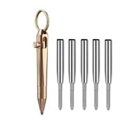 Ujjdwiurgh Stylo Roller en Laiton avec Recharges de Rechange à Pointe Fine de 0,5 mm pour une Écriture Fluide, Idéal pour la Journalisation et le Bureau.