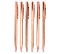 Ujjdwiurgh Stylos À Bille RéTractables MéTalliques Minces - ou Rose,Joli Cadeau pour les éTudiants Du Bureau des Enseignants Du Mariage,NoëL,Pointe Moyenne(1 Mm),Paquet de 6,Encre Noire