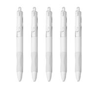 Ujjdwiurgh Stylos à Encre Gel à Pointe Fine, 0,5 Mm, Stylos à Écriture Lisse, Parfaits pour la Journalisation, de Prise de Notes (Paquet de 5) Blancs, Installation Facile