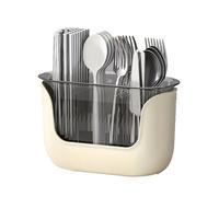 Ujjdwiurgh Support à Couverts de Cuisine Multifonctionnel avec Rangement de Drainage, Organisateur de Couverts à 3 Compartiments, Accessoires de Cuisine pour A