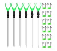 Ujjdwiurgh Support de canne à pêche télescopique extensible pour canne à pêche au sol avec cloches d'alarme