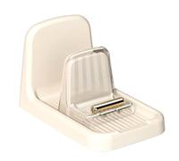 Ujjdwiurgh Support de couvercle de comptoir robuste en plastique pour cuillère, fourchette, spatule, poêle, étagère facile à installer, blanc