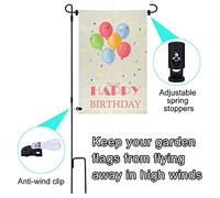 Ujjdwiurgh Support de drapeau de jardin en métal avec bouchon de drapeau de jardin avec clip anti-vent pour décoration extérieure