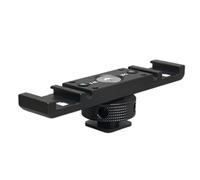 Ujjdwiurgh Support de fixation pour caméra Vlog Vidéo Light Support Barre d'extension Cold Shoe Mount Adapter Triple Hot Shoe Plate Mount for Mobile Phone Black