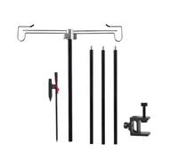Ujjdwiurgh Support de lampe de camping en alliage d'aluminium avec double crochets pliable télescopique pour lampe d'extérieur