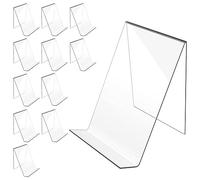 Ujjdwiurgh Support de Livre de 12 Pièces, Chevalet D'Affichage de Livre Transparent, Support de Livre en Acrylique pour Afficher des Albums de Bandes Dessinées