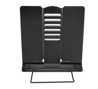 Ujjdwiurgh Support de Livre de Bureau Support de Livre de Lecture en MéTal Support de Livre à Angle RéGlable Support de Document Portable Robuste et LéGer (Noir)
