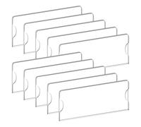 Ujjdwiurgh Support de plaque nominative en plastique acrylique transparent de 5,1 x 20,3 cm, cadre mural pour bureau, maison