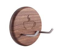 Ujjdwiurgh Support Mural pour Porte-Filtre Crochets Muraux en Noyer avec Crochets en Acier Inoxydable Convient pour Porte-Filtre 51/54/58 Mm