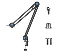 Ujjdwiurgh Support universel pour microphone de bureau - Support de roulement à long bras pour enregistrement et diffusion