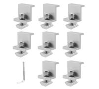 Ujjdwiurgh Supports de de Panneau Solaire, 8 Pièces de Pinces D'Extrémité de Panneau Solaire en Aluminium 30-45 mm Réglables en H, Support de Panneau Solaire pour Toit en Métal