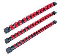 Ujjdwiurgh Supports de Douilles Robustes pour Clés à Douille 1/2 3/8 1/4 Pouce Supports Muraux de Douille Supports de Réparation D'Outils - Rouge