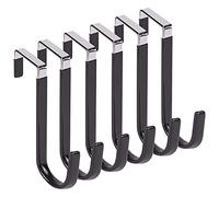 Ujjdwiurgh sur les Crochets de Porte pour Suspendre les VêTements, 6 Paquets de Cintres en Caoutchouc Souple pour éViter les Rayures, Crochet de Porte pour Salle de Bain Noir