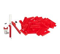 Ujjdwiurgh Système de nivellement précis pour carrelage - 100 clips + 100 cales + 1 pince à carrelage - Niveleur plat en plastique - Outil de construction