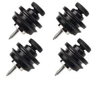 Ujjdwiurgh Système de Verrouillage de Sangle de Guitare Électrique de Remplacement 4 Pièces en Alliage de Zinc, Tête Plate, Antidérapante, Sécurité pour Basse, Accessoires D'Instrument, Noir.