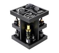 Ujjdwiurgh Table de chevet pour homme - 3 niveaux - Grande capacité - En bois - Avec rotation - Cadeau pour homme