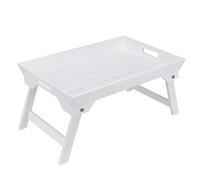 Ujjdwiurgh Table Pliante D'Extérieur, Lit de Dortoir Paresseux en Bois, Petite Table pour Ordinateur Portable, Plateau de Camping, Pique-Nique, Bureau Épais Portable, Blanc