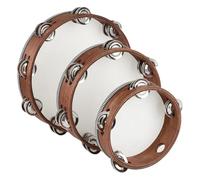 Ujjdwiurgh Tambourin à Percussion à Main en Bois 3 Pièces, Instrument de Musique Tambourins pour Église, Mariage, Fête, Danse