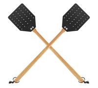 Ujjdwiurgh Tapette à Mouche en Cuir pour Intérieur/Extérieur, Tapette à Mouche Robuste avec Manche en Bois de Noyer de 19,7 Pouces de Long, Paquet de 2 Manuels